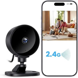 WOLFANG Kamera Wewnętrzna WiFi 1080P, Kamera Monitoringu Domowego z Noktowizją, Wykrywanie Ruchu, Dwukierunkowe Audio, Kompatybilna z Alexa i Google Home, Tylko WiFi 2,4 GHz