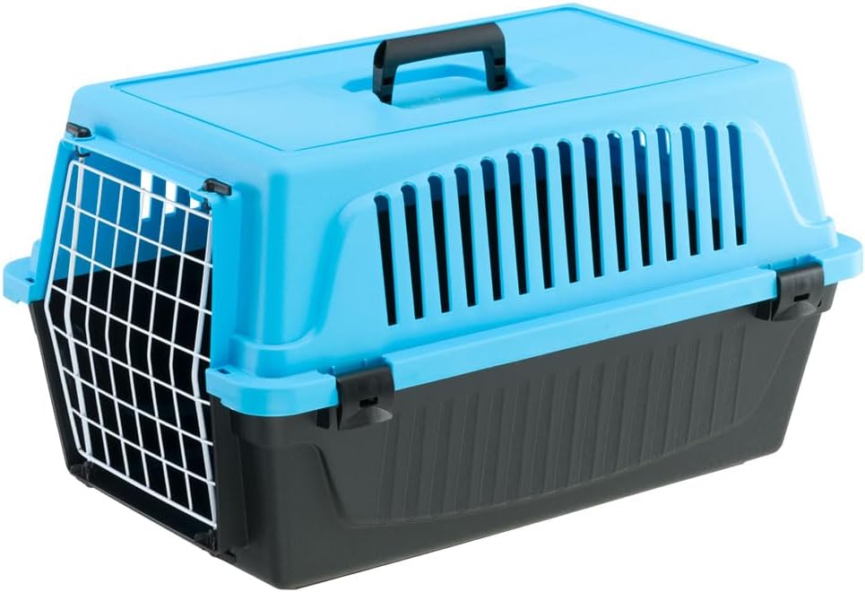 Ferplast Atlas 30 EL transporter dla kotów, mała, średniej wielkości transporter dla psów i kotów do 15 kg, uplastycznione żelazne drzwi, otwory wentylacyjne, 40 x 60 x wys. 38 cm, twarda obudowa, - obrazek 2