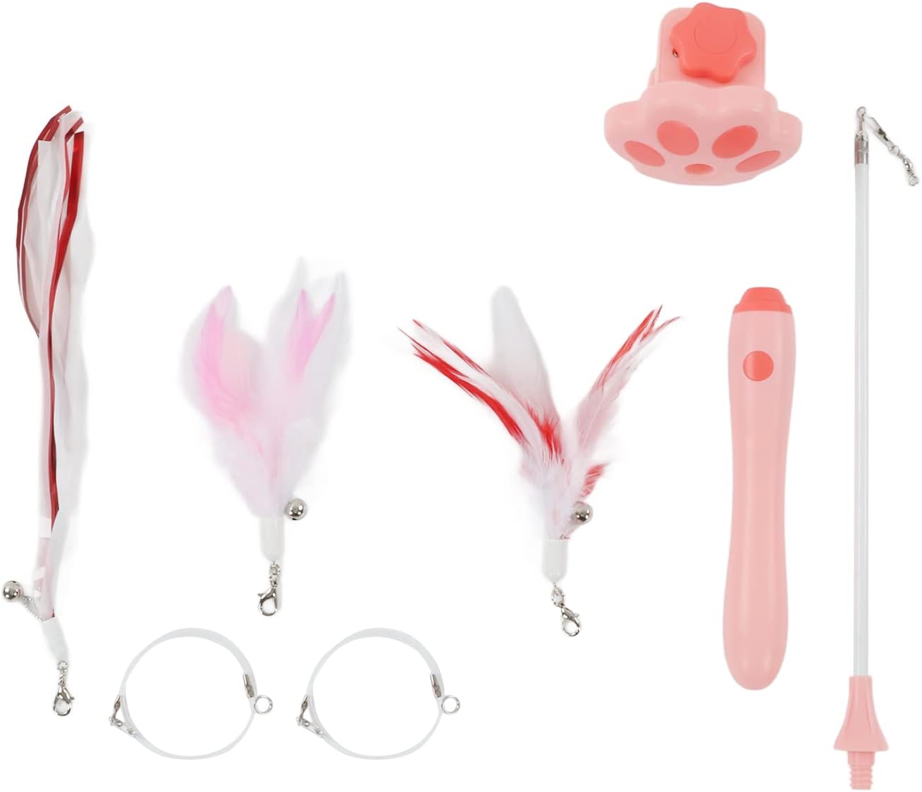 Naroote LED Red Light Light Katzentick, Funny Cat Stick Interactive dla Kotów dla Zwierząt (PINK) - obrazek 7
