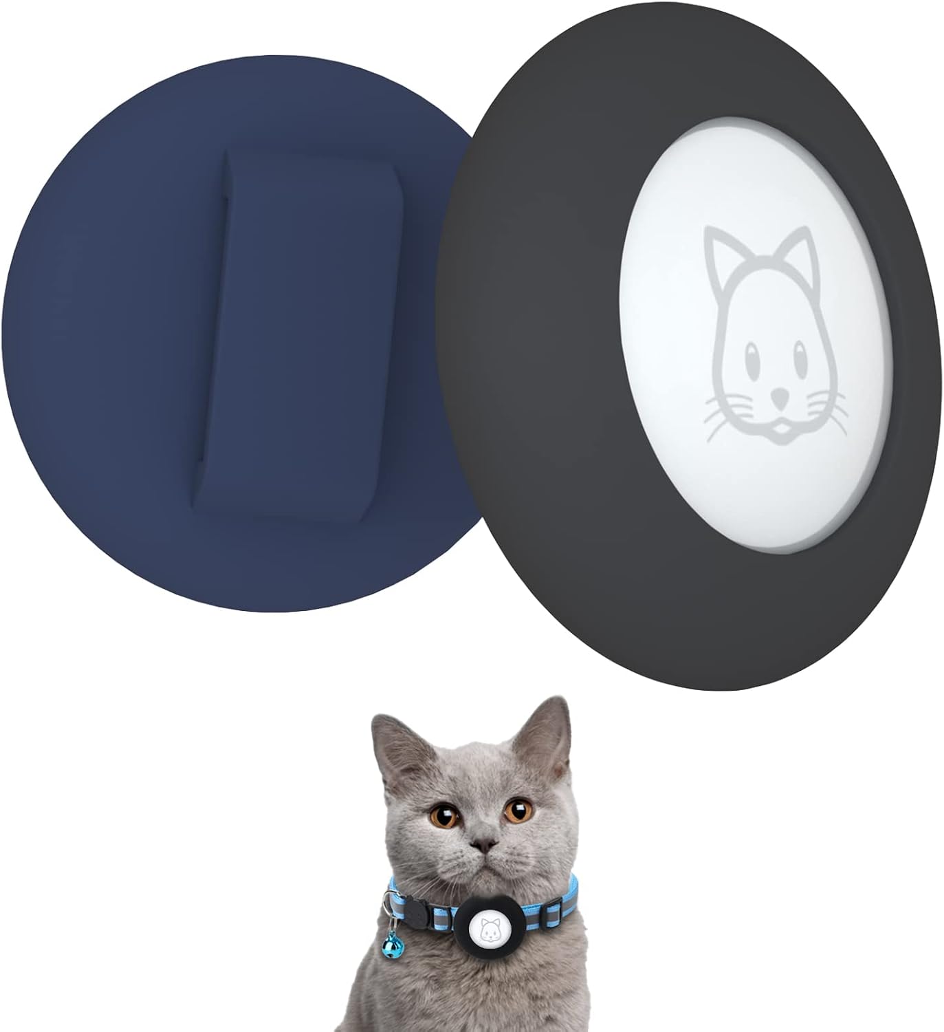 SimpleThings Kompatybilny z Apple Airtag Uchwyt na Obrożę dla Kota – 2 Sztuki Silikonowe Pokrowce, Wodoodporne Etui (Dla Kota i Psa, 3/8"-1/4") - obrazek 6