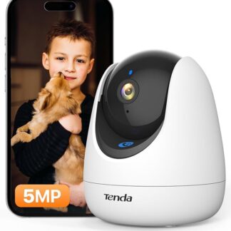 Tenda Kamera do monitoringu wewnętrznego CP7 V2.0, 360 stopni, Wi-Fi IP, 2-drożne audio, 5 MP, widoczność w nocy, alarm dźwiękowy i świetlny, śledzenie ruchu, kamera dla zwierząt domowych, kamera dla