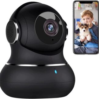 little elf smart kamera monitoringowa, 2K 360 ° kamera dla psów z czujnikiem ruchu, widoczność w nocy, dwukierunkowa audio, Wi-Fi IP dla zwierząt domowych/psów, kompatybilna z Alexa