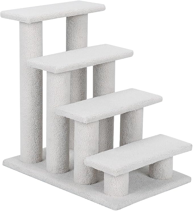 COSTWAY Schody dla zwierząt, dla kota, drzewo do wspinaczki, dla kota, do 25 kg, małe schodki dla zwierząt domowych, 4 platformy widokowe, 61 x 41 x 60 cm, płyta wiórowa