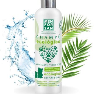 MENFORSAN Bardzo Delikatny Organiczny Szampon dla Kotów | Odżywia, zmiękcza i chroni sierść | Nadaje połysk | Ułatwia szczotkowanie | Efekt pienienia | 300 ml