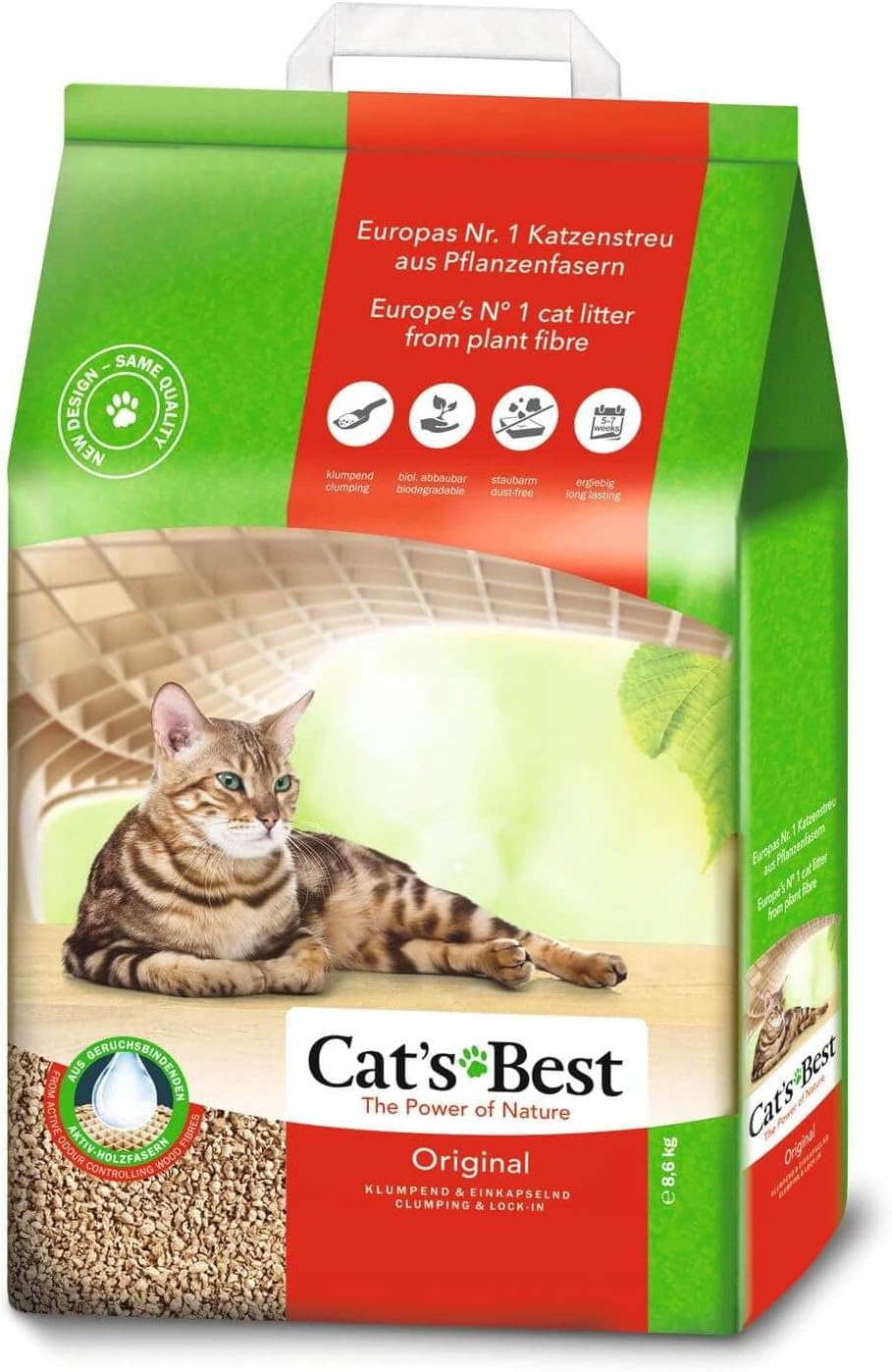 Żwirek dla kota zbrylający 100% biodegradowalny CAT'S BEST ORIGINAL Eko Plus 20l/8,6kg - obrazek 3