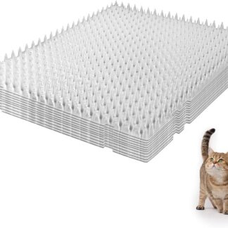 12szt Cat Scat Spike Mat, 40,6x33cm Wewnetrzna Mata Scat z Naklejkami i Tasmami Maty Treningowe Odstraszajace Zwierzeta dla Kotów Psów Wewnatrz na Zewnatrz