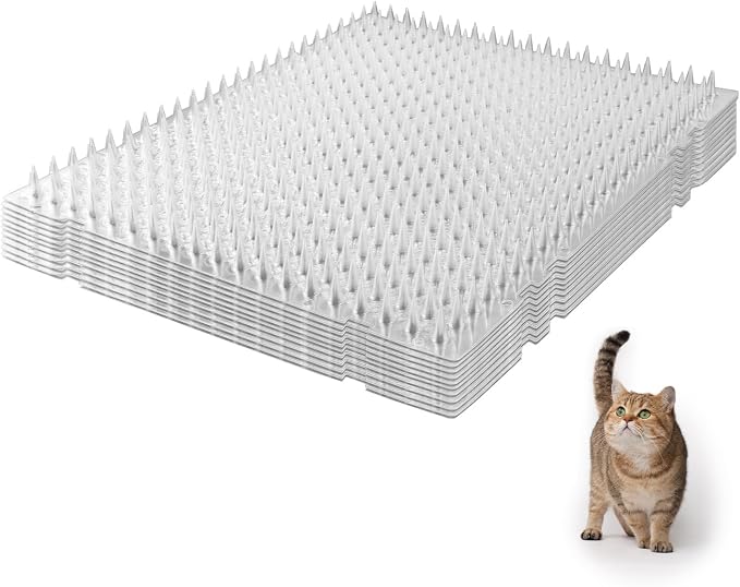 12szt Cat Scat Spike Mat, 40,6x33cm Wewnetrzna Mata Scat z Naklejkami i Tasmami Maty Treningowe Odstraszajace Zwierzeta dla Kotów Psów Wewnatrz na Zewnatrz