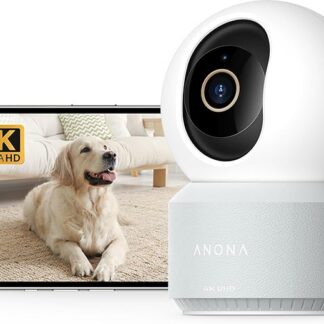 Anona Pano Kamera wewnętrzna 4K UHD, kamera bezpieczeństwa dla zwierząt domowych/psów/niemowląt z aplikacją na telefon, pochylenie 360°, dwuzakresowe Wi-Fi 5G/2,4G, automatyczne śledzenie
