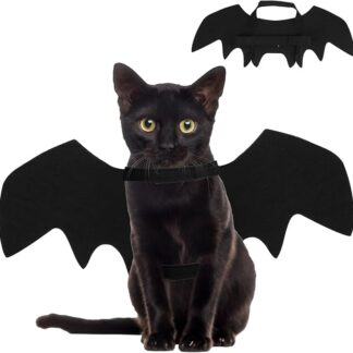 Kostium na Halloween dla kota z czarnymi skrzydłami nietoperza, dekoracja Halloween, obroża dla szczeniaka, smycze cosplay, odzież nietoperza