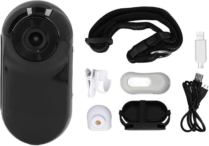 Obroża z kamerą dla Kota, Bezprzewodowa Kamera HD 1080P z obrożą dla Psa z Zapisami Wideo, Mini Kamera Korpusowa Bez Konieczności Wi-Fi, dla Zwierząt Domowych na Zewnątrz (BLACK)