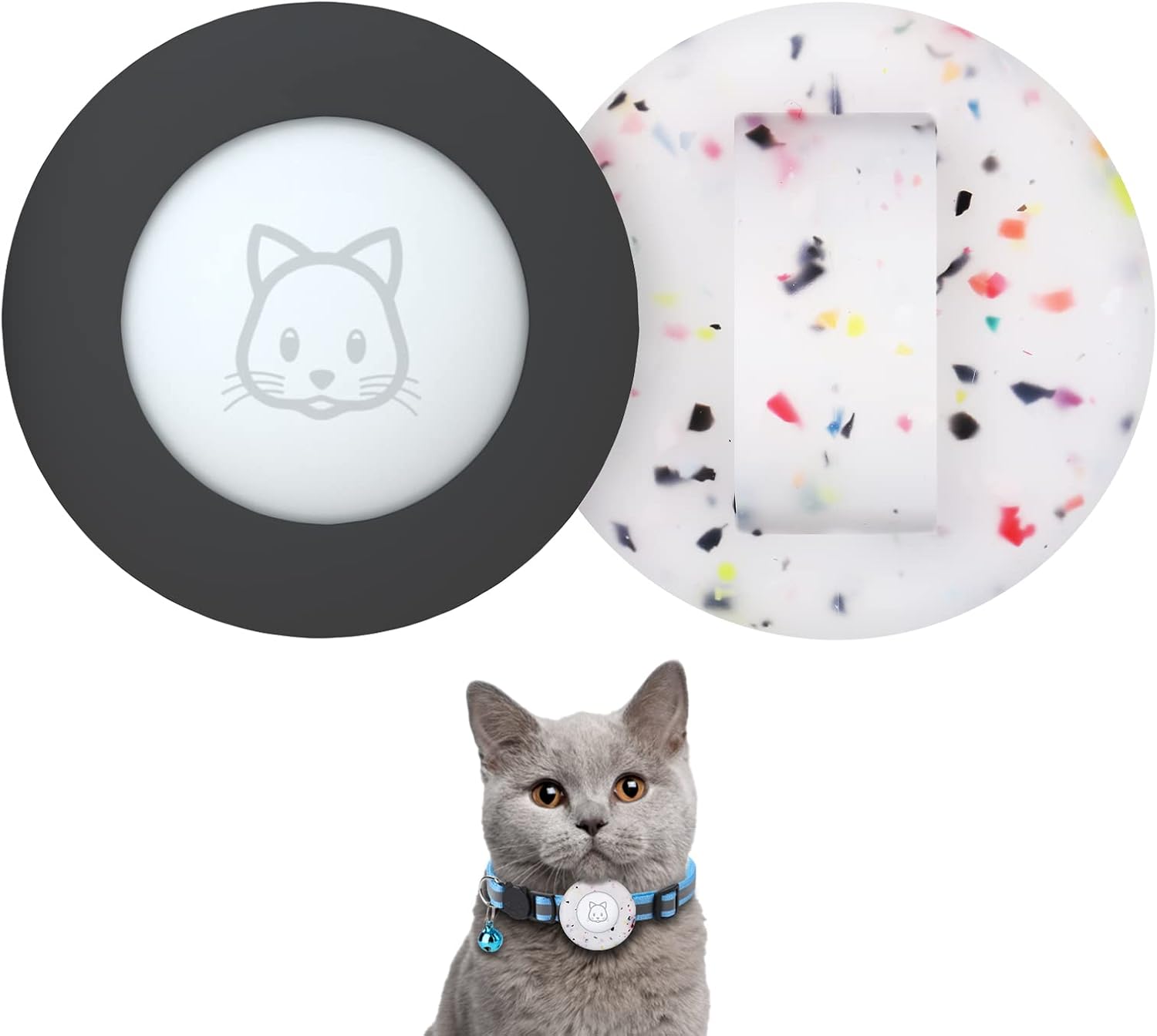 SimpleThings Kompatybilny z Apple Airtag Uchwyt na Obrożę dla Kota – 2 Sztuki Silikonowe Pokrowce, Wodoodporne Etui (Dla Kota i Psa, 3/8"-1/4") - obrazek 7