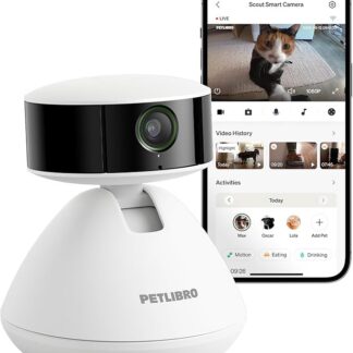 PETLIBRO Kamera dla zwierząt domowych z aplikacją, 360° HD kamera dla psa, sterowana sztuczną inteligencją, do użytku w pomieszczeniach, do rozpoznawania wielu zwierząt, śledzenie aktywności