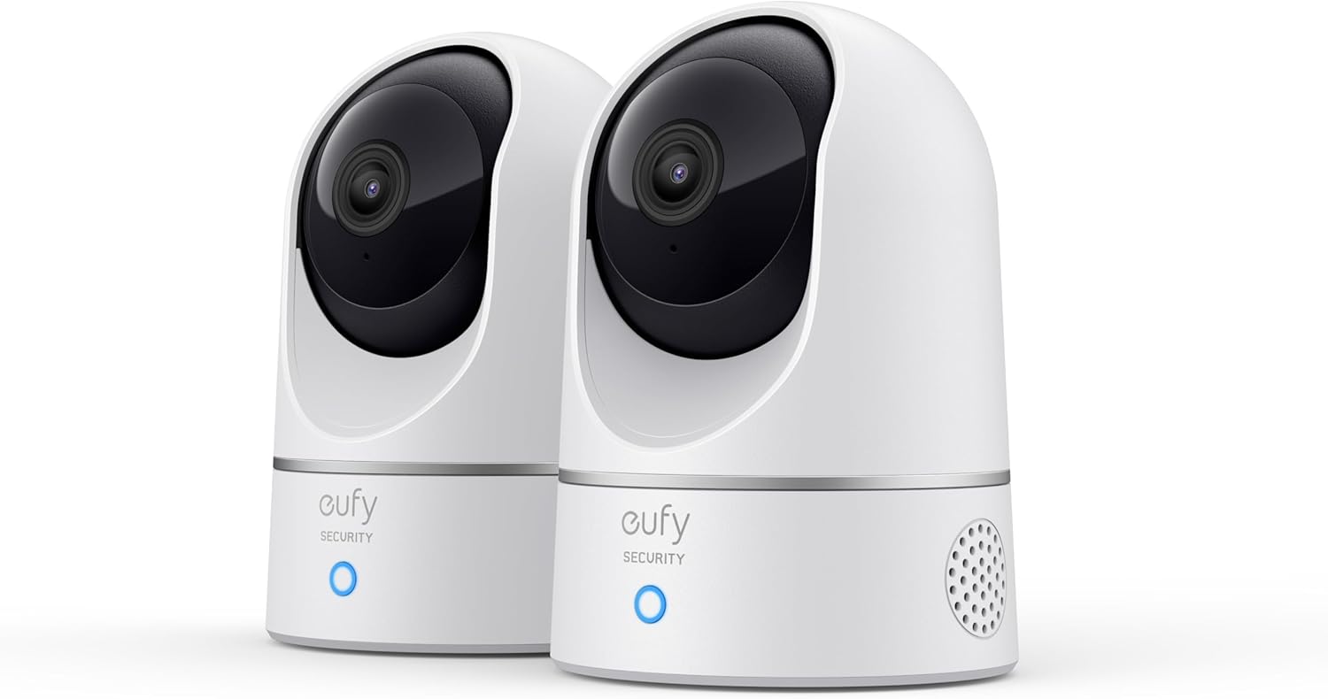 Solo IndoorCam E220 (P24) eufy Security, kamera 2K obrót i pochylenie, kamera bezpieczeństwa domowego, wewnętrzna kamera Wi-Fi na wtyczkę, AI człowieka i zwierzęcia, asystentem głosowym (2 sztuki) - obrazek 3