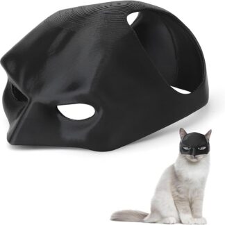 HENGBIRD Batmans maska dla kotów, zabawna, czarna maska nietoperza, kostium Batcat na Halloween lub do codziennej zabawy (13 cm, obwód głowy ok. 34 cm)