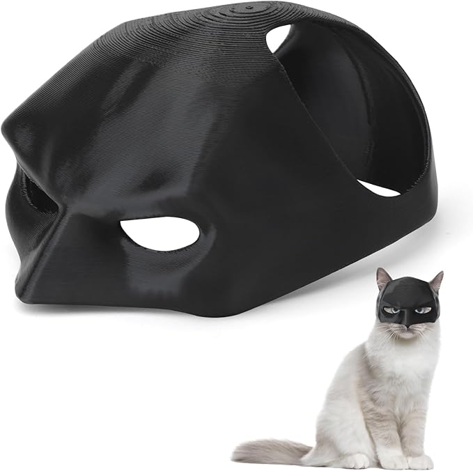 HENGBIRD Batmans maska dla kotów, zabawna, czarna maska nietoperza, kostium Batcat na Halloween lub do codziennej zabawy (13 cm, obwód głowy ok. 34 cm)