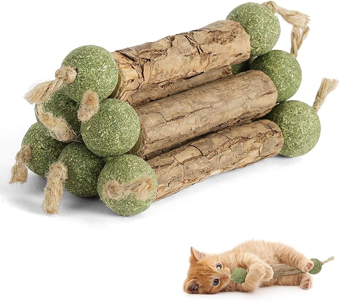 OSDUE Pałeczki dla kota, 6 sztuk, zabawki i patyczki do żucia Matatabi, naturalne pióra, interaktywna zabawka, kulki z kocich traw, czyszczenie zębów, uwalnianie stresu