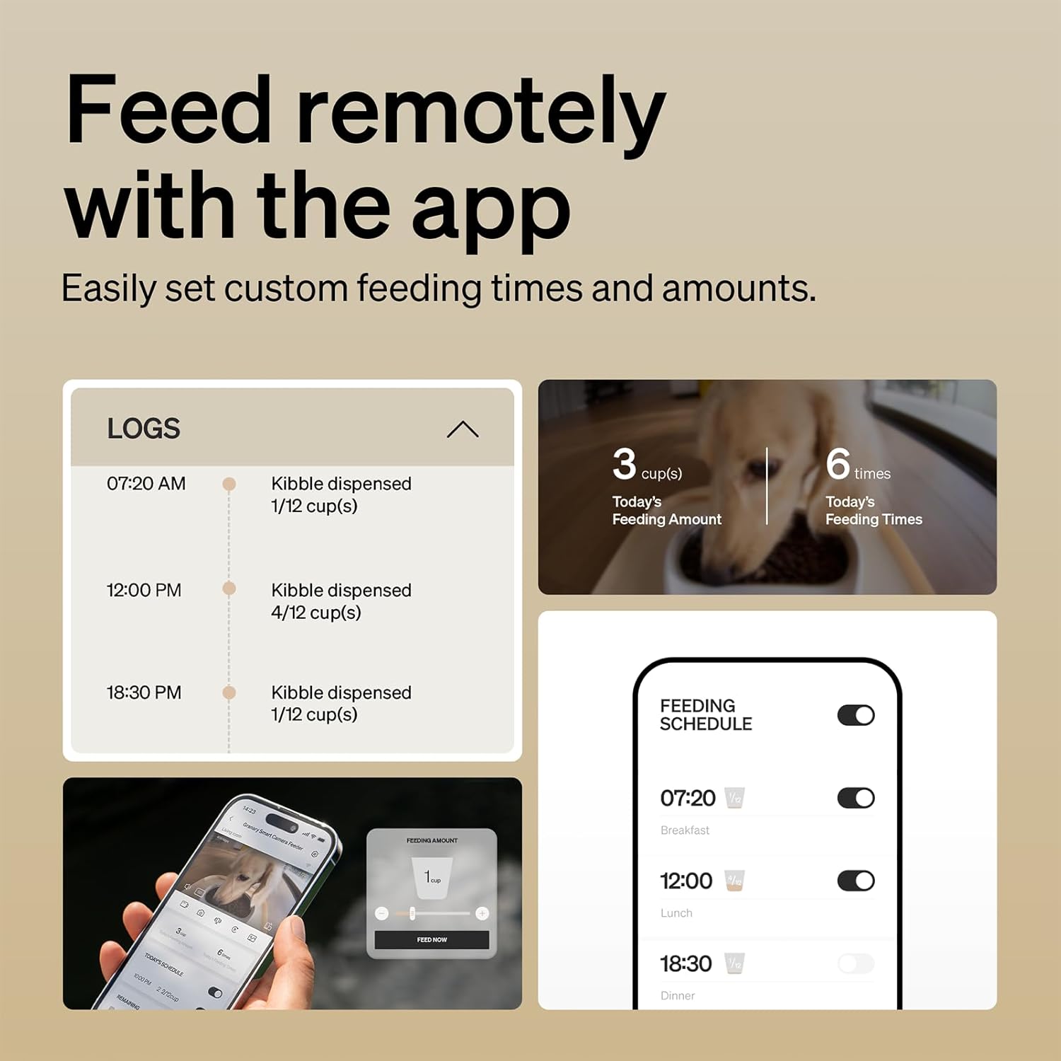 PETLIBRO Automatyczny dozownik do karmy 5 l z kamerą 1080P, karmnik 5G WiFi z aplikacją, czujnik niskiego poziomu żywności, alarm ruchu i dźwięku, 1-10 posiłków - obrazek 5