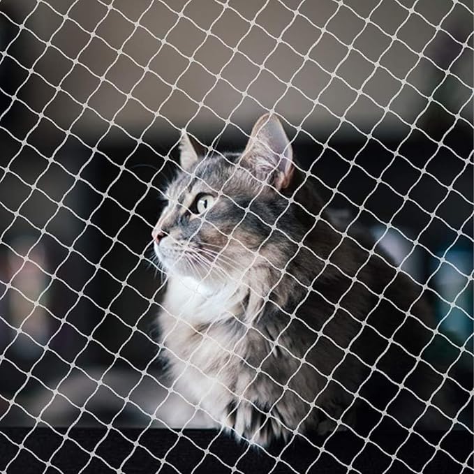 Siatka dla kotów na balkon, 3x10m siatka antyptak Bez wiercenia Przezroczysta siatka antygołębia Siatka balkonowa dla kotów do zabezpieczenia tarasów, okien, ogrodzeń i drzwi
