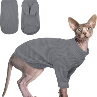 Gołębiarka bez sierści dla kotów Rollkragenpullover, oddychająca, urocza odzież dla kotów, swetrzyk Kątowniki z rękawami, piżama dla kotów Jumpsuit dla Sphynx, Cornish Rex, Devon Rex, Peterbalg