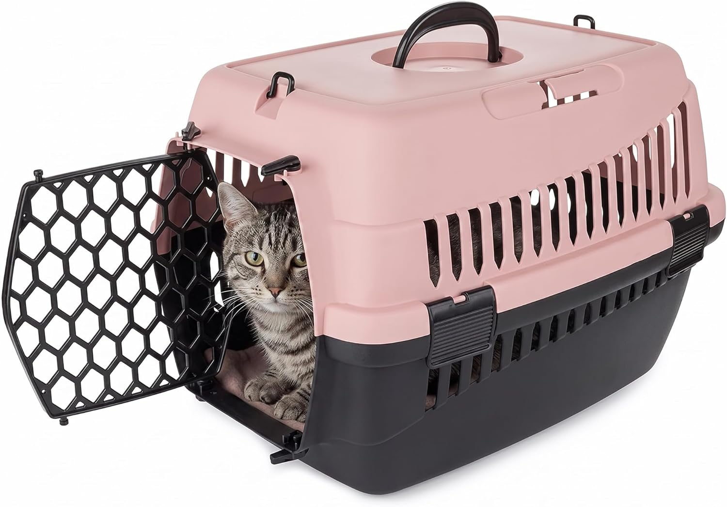 HAPPET Transporter dla Zwierząt ABBA S Różowy 50 × 33 × 33 cm – Wytrzymały i Przewiewny Box dla Kota i Małego Psa - obrazek 7