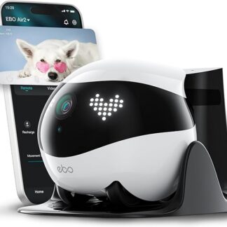 Enabot EBO Air 2 FamilyBot, kamera do monitorowania zwierząt domowych z aplikacją, 2K mobilna kamera domowa z możliwością dostosowywania wyrażeń twarzy, bezprzewodowa kamera dla kotów z noktowizorem