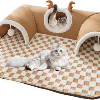 Cat Bed Tunnel, Pet Play Tunnel, 21.65x15.75 Inches Warm Shelter Tent, House Toys for Dog Puppy Kitten Animal Indoor Outdoor Wall Corner Games Resting Sleeping Outside Use