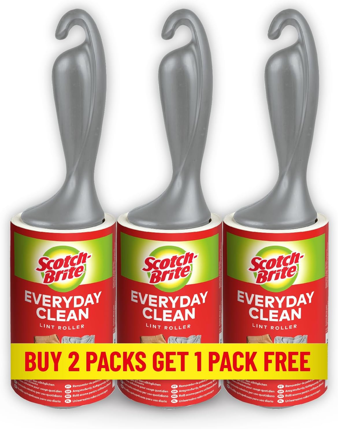Scotch Brite Pet Extra Sticky 7100241459 Wałek do Sierści, Biały/Czarny, 5 x 48 arkuszy - obrazek 5