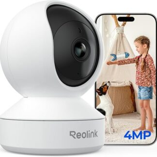Reolink 4MP Kamera Wi-Fi IP do wnętrz, wychylna, do użytku wewnątrz i na zewnątrz, 2,4 GHz, Wi-Fi, dwukierunkowe audio, monitor dziecka z funkcją rozpoznawania ludzi/zwierząt domowych, E1