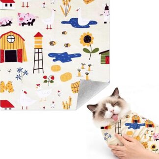 Cat Grooming Wrap, ściereczka do pielęgnacji kotów, samoprzylepna, 70 x 70 cm, odporna na ugryzienia i zarysowania, do przycinania pazurów, wiązania dla kotów, do pielęgnacji paznokci uspokajających