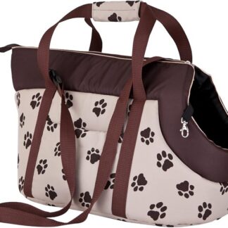 Hobbydog TORBWL4 torba dla psa torba na ramię torba kota ze łapkami, rozmiar 32 x 30 x 50 cm, beżowa