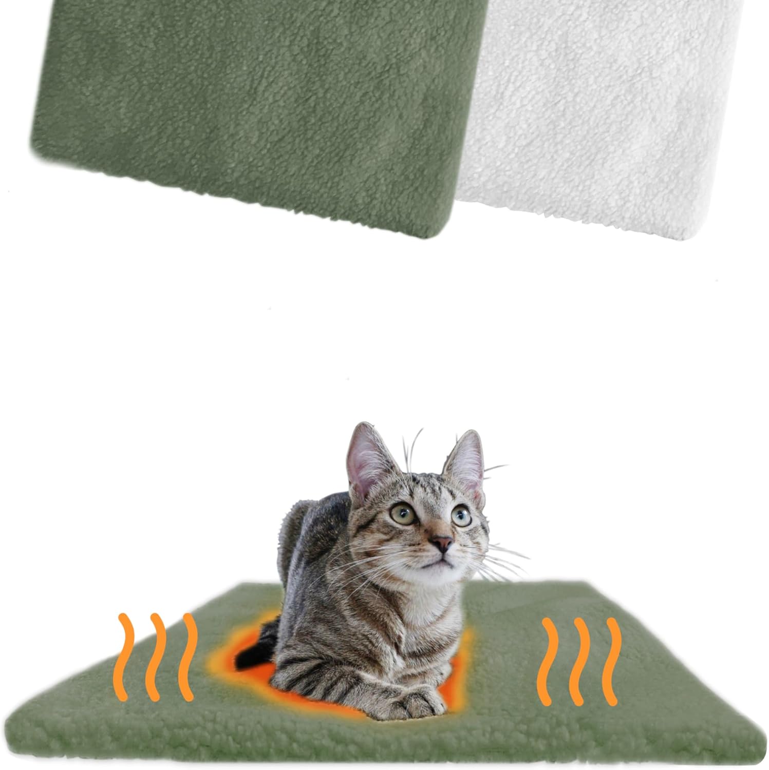 PiuPet® Samonagrzewający się Koc dla Kota 60x45cm | Mata Bez Prądu | Antystresowy Koc dla Kotów Domowych | Biały - obrazek 2