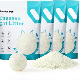 Gardner Pet Cassava Ultra Clumping żwirek dla kota, tapioka, z kontrolą zapachu, niski poziom kurzu, bezzapachowy z granulkami dezodoryzującymi, naturalny na bazie roślin, 4 kg x 4 szt