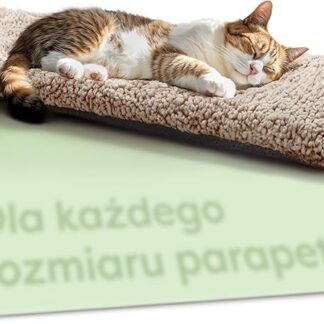 Legowisko Na Okno Dla Kota 90 Cm - Mata Samonagrzewająca Się - Antypoślizgowa Do Dużych I Małych Okien - Miękki I Przytulny Hamak - Pokrowiec Z Możliwością Prania (Brązowy)