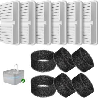 Filtr do fontanny dla kotów, 6 sztuk filtrów + 6 filtrów piankowych do fontanny do picia dla kota
