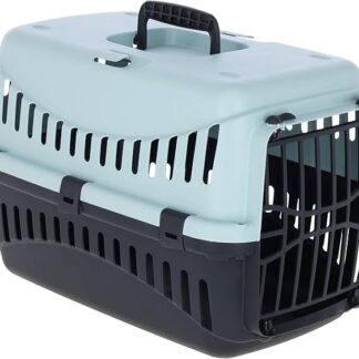 Kerbl Pet Skrzynia Transportowa Expedion, Opcja Transportu dla Kotów, Psów, Małych Zwierząt, Plastikowa, NiebieskaCzarna, 45X30X30 Cm