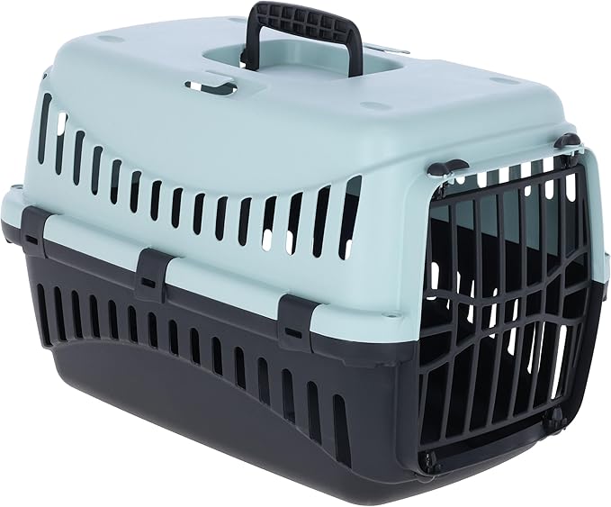 Kerbl Pet Skrzynia Transportowa Expedion, Opcja Transportu dla Kotów, Psów, Małych Zwierząt, Plastikowa, NiebieskaCzarna, 45X30X30 Cm