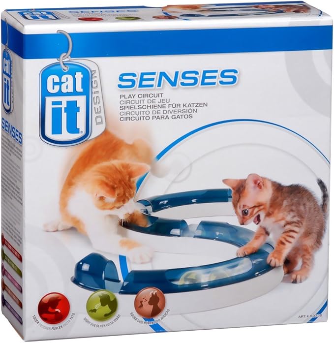 Catit Senses Play Circuit Zabawka, Biały/Niebieski, 24.38 x 24.38 x 7.87 cm