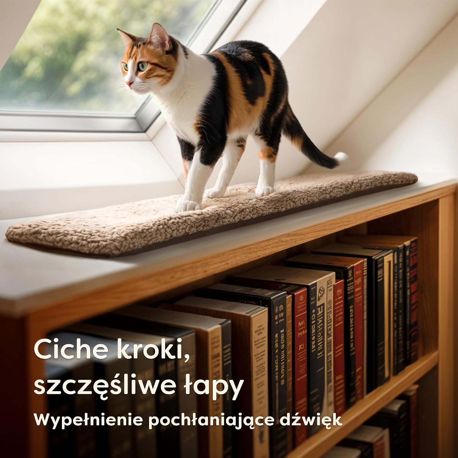 Legowisko Na Okno Dla Kota 90 Cm - Mata Samonagrzewająca Się - Antypoślizgowa Do Dużych I Małych Okien - Miękki I Przytulny Hamak - Pokrowiec Z Możliwością Prania (Brązowy) - obrazek 7