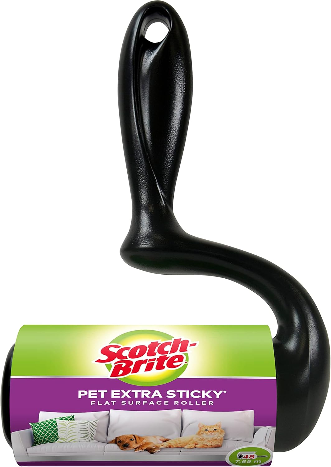 Scotch Brite Pet Extra Sticky 7100241459 Wałek do Sierści, Biały/Czarny, 5 x 48 arkuszy - obrazek 3