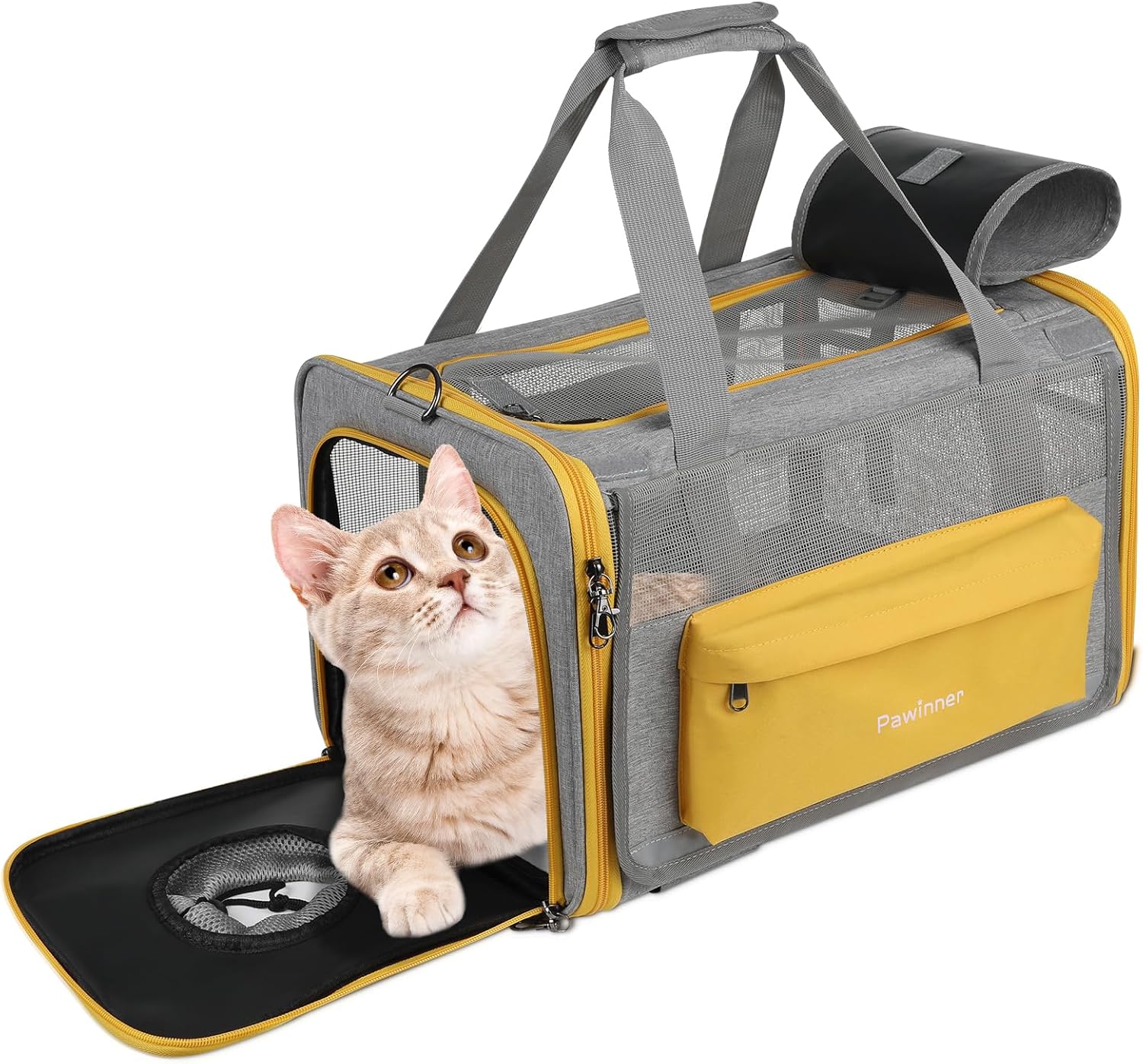 Klatka Transportowa dla Kotów I Psów Pawinner, Torba Transportowa dla Kotów o Wymiarach 45 X 33 X 33 cm, Składana I Przenośna, Z Uchwytem, Przeznaczona dla Zwierząt o Wadze do 9 Kg - obrazek 2