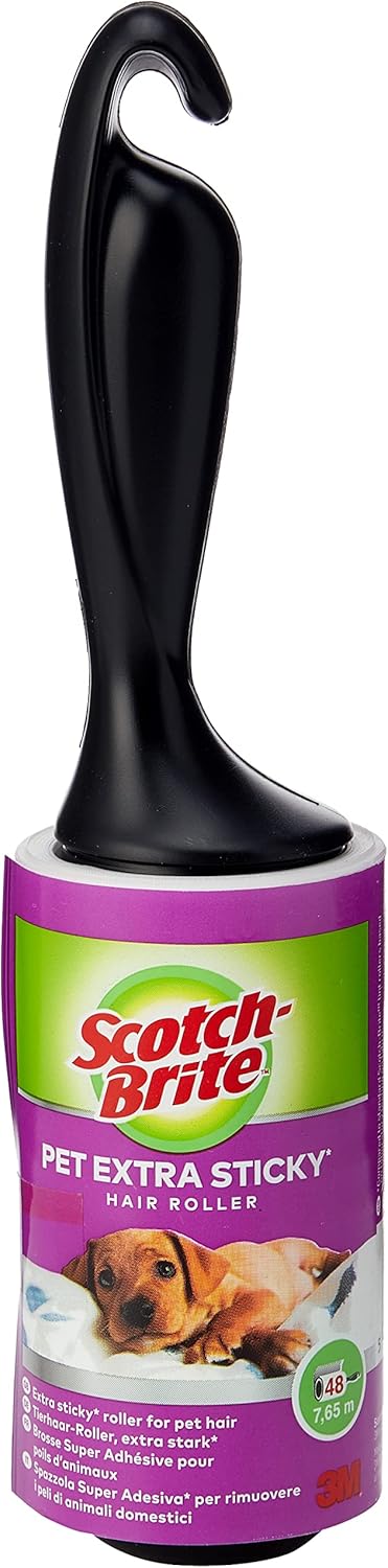Scotch Brite Pet Extra Sticky 7100241459 Wałek do Sierści, Biały/Czarny, 5 x 48 arkuszy - obrazek 4