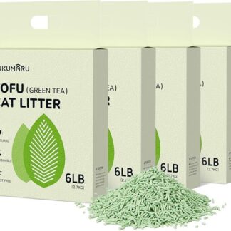 FUKUMARU Żwirek Tofu dla Kotów 10,8 kg – Bezkurzowy, o Zapachu Zielonej Herbaty, Łatwo Zbija się w Grudki, Łatwy w Czyszczeniu, Oszczędny w Użyciu, Można Spłukać w Toalecie