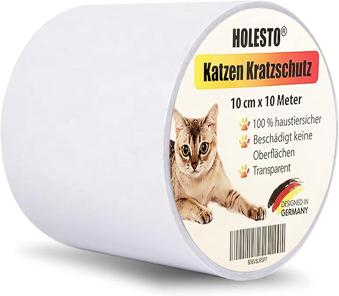 Ochrona przed zarysowaniami dla kotów i psów, przezroczysta folia ochronna odporna na zarysowania, odporna na zarysowania, na sofę, drzwi, stół i meble (10 m x 10 cm)