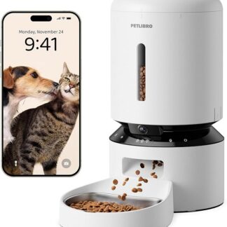 PETLIBRO Automatyczny dozownik do karmy 5 l z kamerą 1080P, karmnik 5G WiFi z aplikacją, czujnik niskiego poziomu żywności, alarm ruchu i dźwięku, 1-10 posiłków