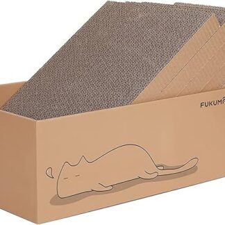 FUKUMARU Skrobak do kota 5 szt. z pudełkiem, odwracalny kot Scratch pad, kotek falisty skrobak łóżko