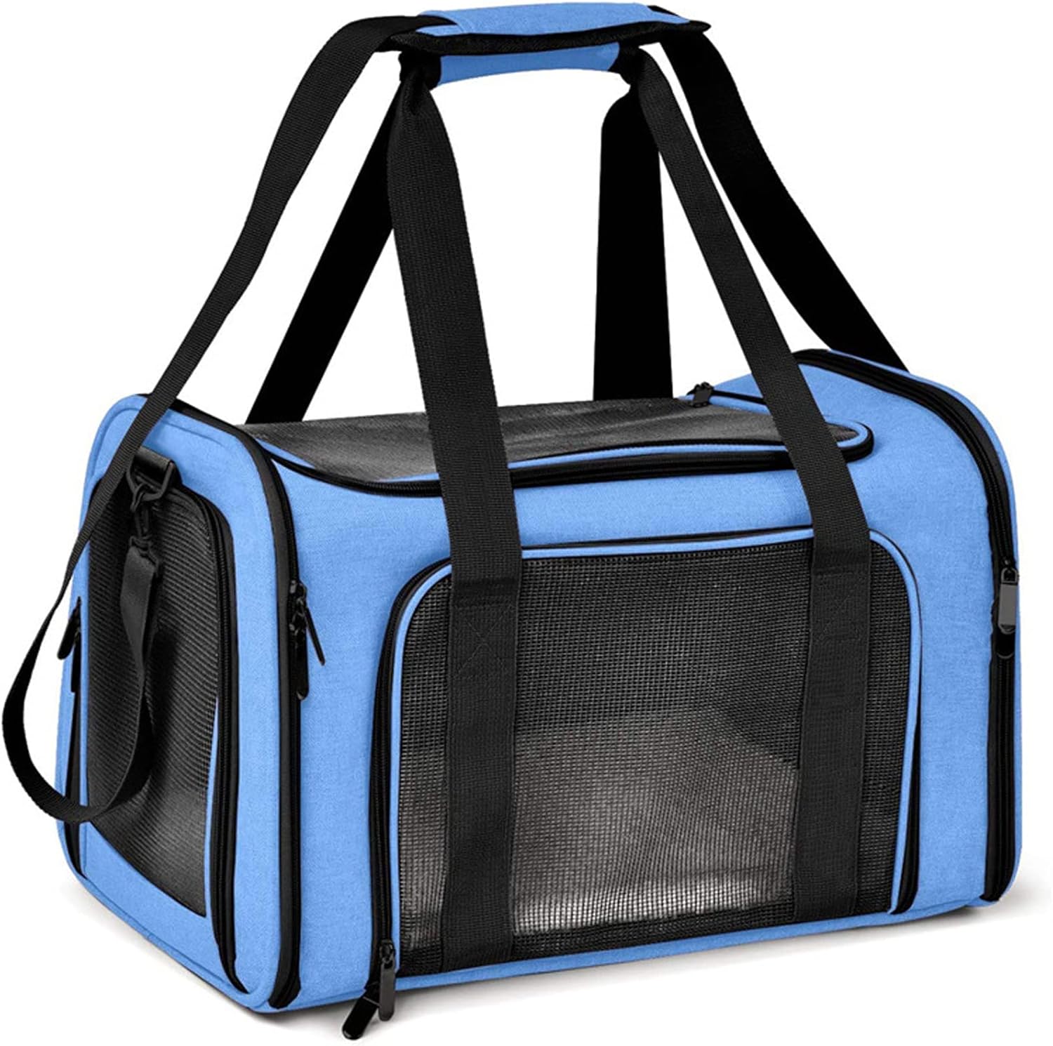 Torba Transportowa dla Kotów i Psów, Składana Skrzynka Przenośna, 8 kg, dla Średnich Psów (L, Czarna) 50 x 34 x 34 cm - obrazek 4