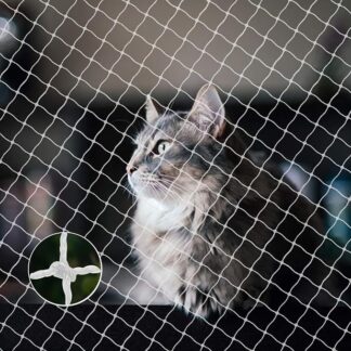 Przezroczysta siatka dla kotów 10 x 3 m, przezroczysta siatka ochronna dla kotów, odporna na rozerwanie i stabilna, łatwy montaż, siatka ochronna dla zwierząt domowych, do mieszkania i loggii