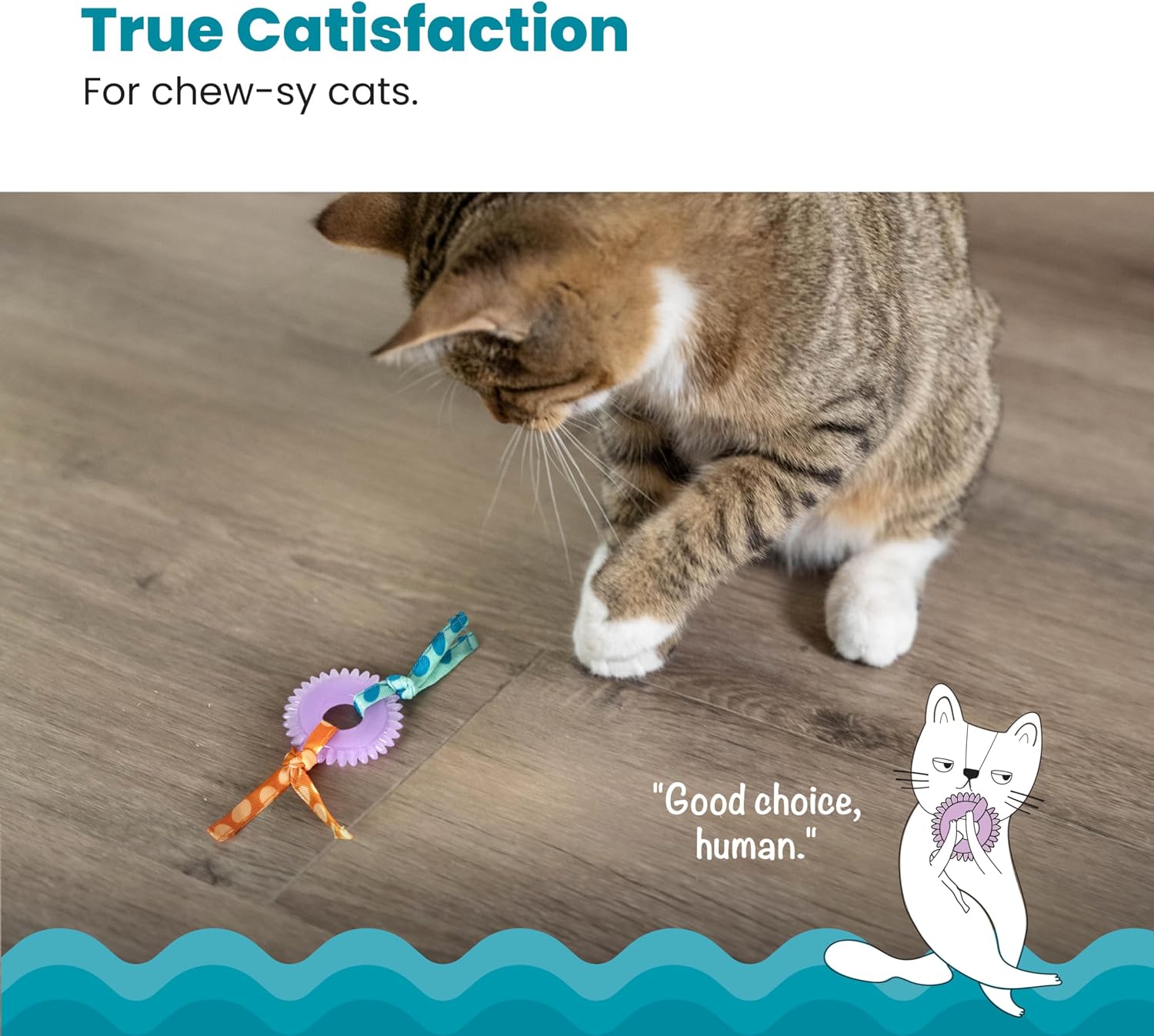 Petstages Dental Kitty Chew Wheel - Zabawka dla kotów z kocimiętką - wielobarwna - obrazek 3