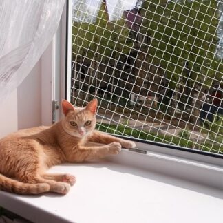 Siatka ochronna dla kota z włókna poliestrowego, na balkon, można ją przyciąći odporna na gryzieniedo zabezpieczenia tarasu, okien i drzwi, 3 x 6 m
