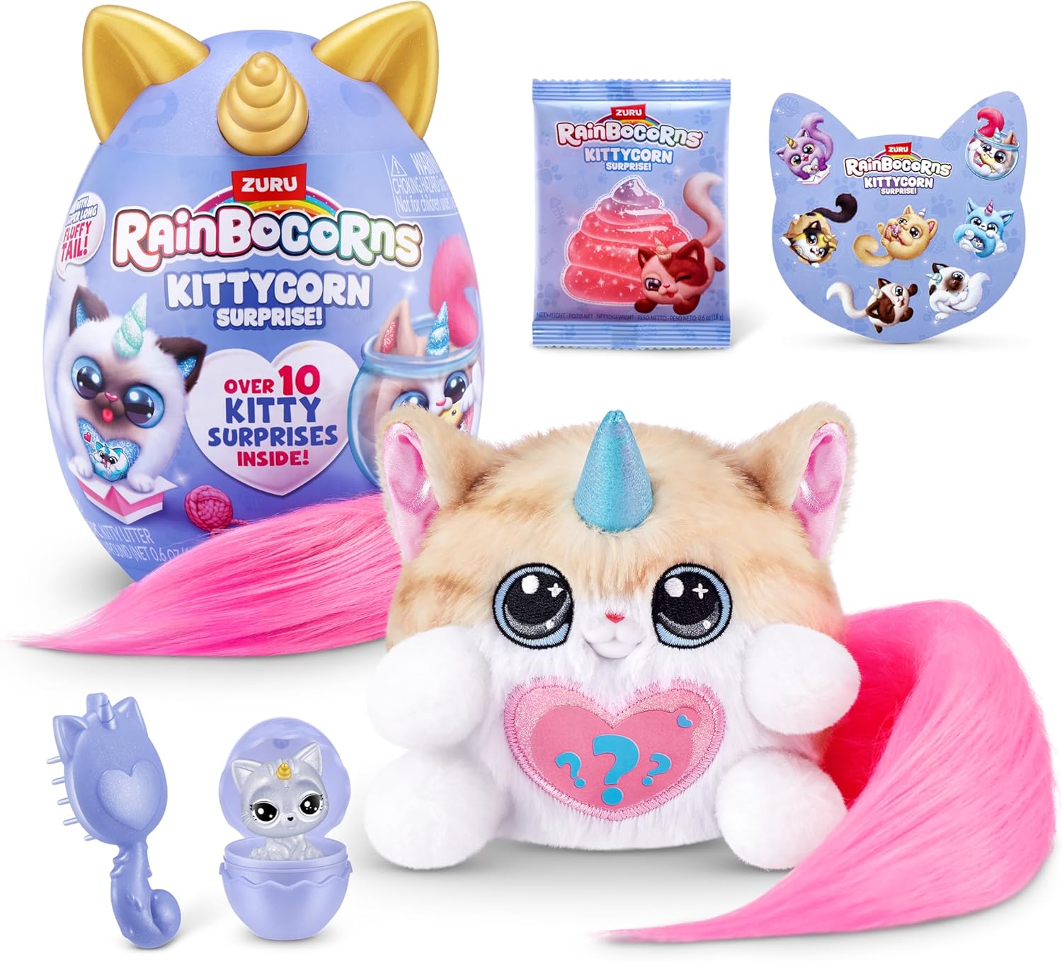 Rainbocorns 92104H Kittycorn Surprise, seria 3, Norwegian Forest Cat (Astrid), rozmiar S (21,5 cm) - obrazek 4